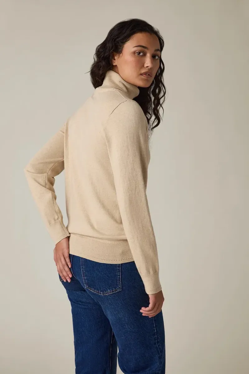 Knitted Turtleneck, Beige