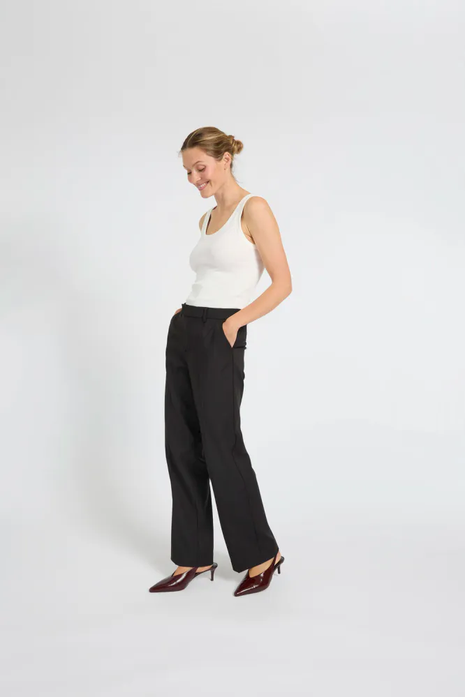 Bindy HW Pant Wide Leg, Black Beauty