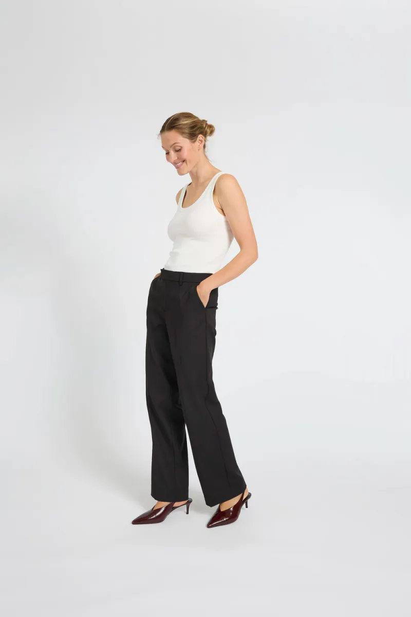 Bindy HW Pant Wide Leg, Black Beauty
