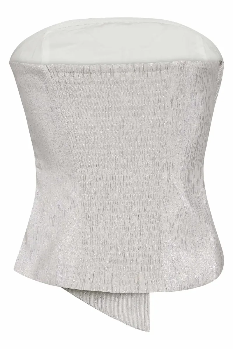 Bia Knot Tube Top, Silver