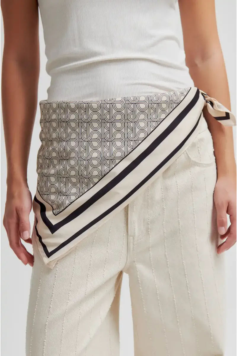 Monogram Scarf, Whitecap Gray