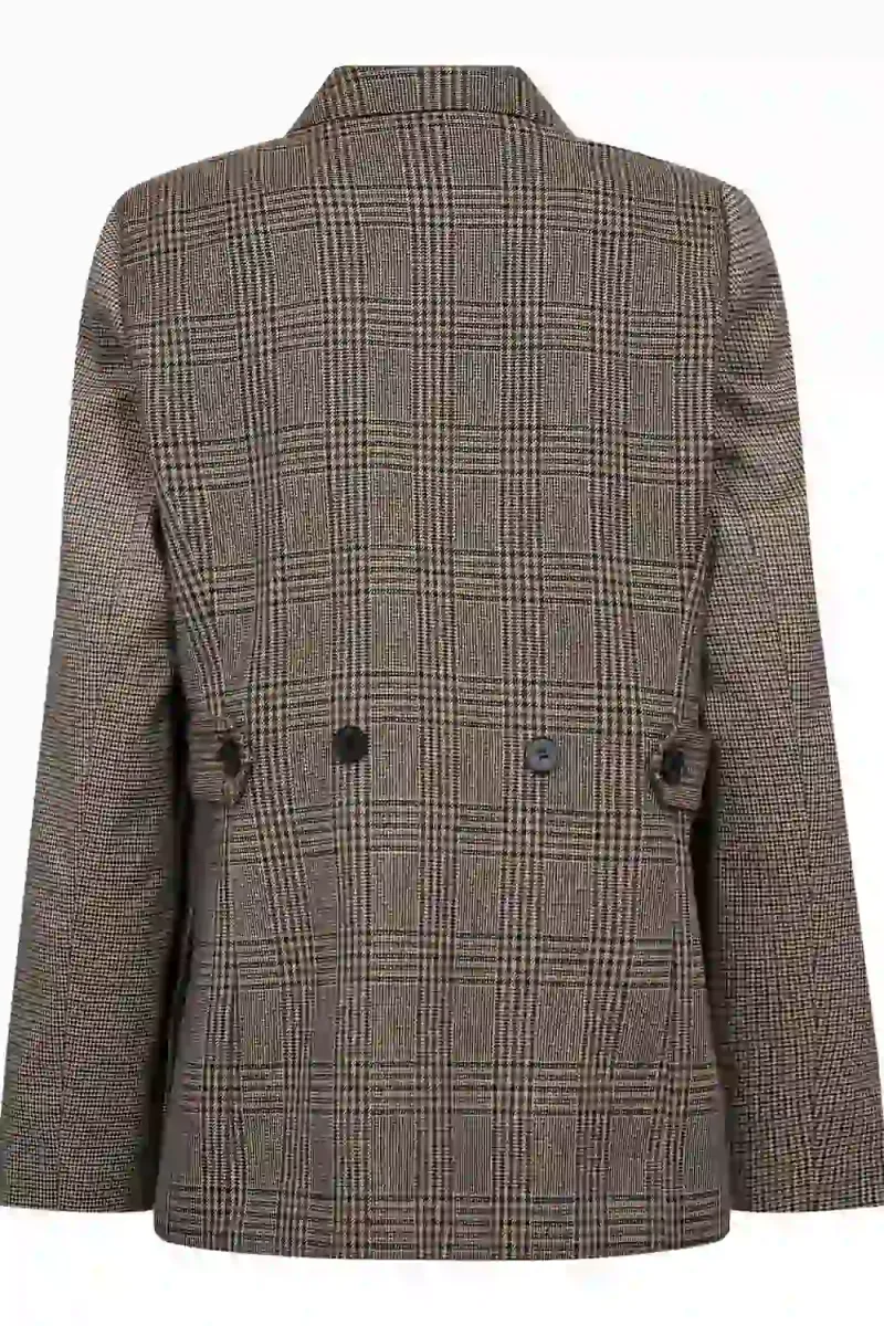 Veya Check Fitted Blazer, Brown