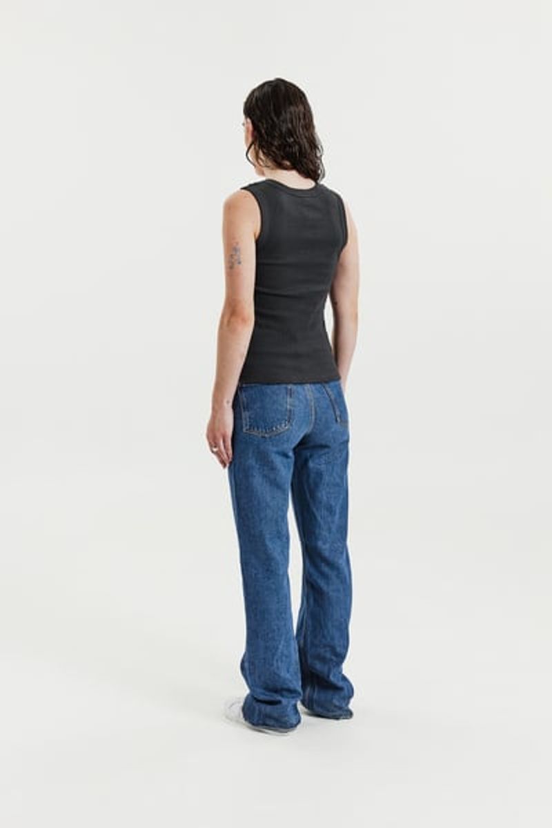 Tank Crew-Neck Ribbed, Charcoal