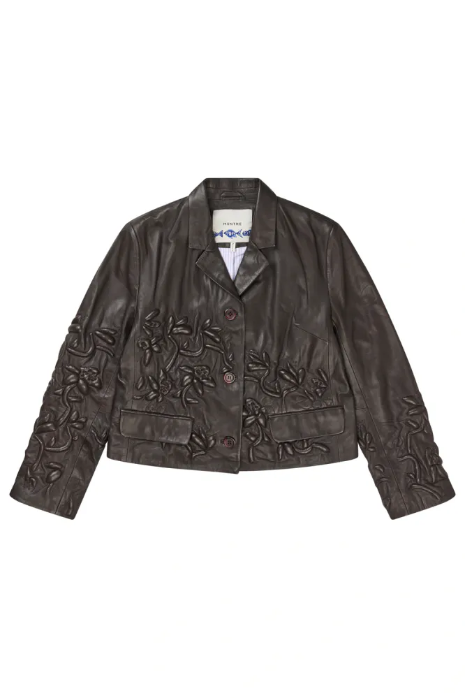Novalie Leather Jacket, Mocca