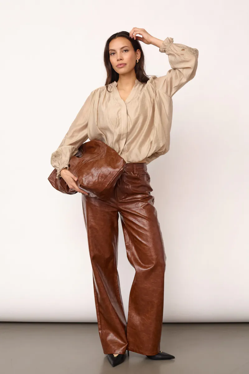 Delin Balloon Emb Shirt, Mink