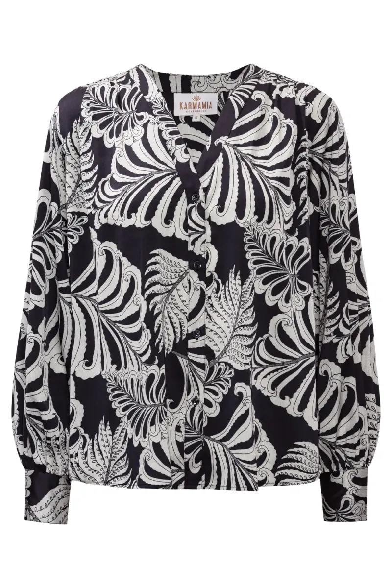 Amelia Shirt, Navy Palm