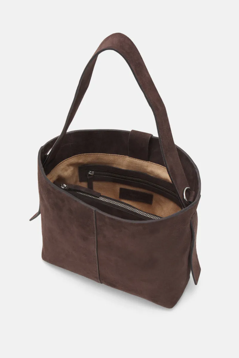 Suede Fraya Small Bag, Hot Fudge Brown