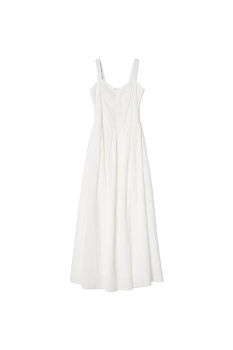 Seersucker Summer Dress, White