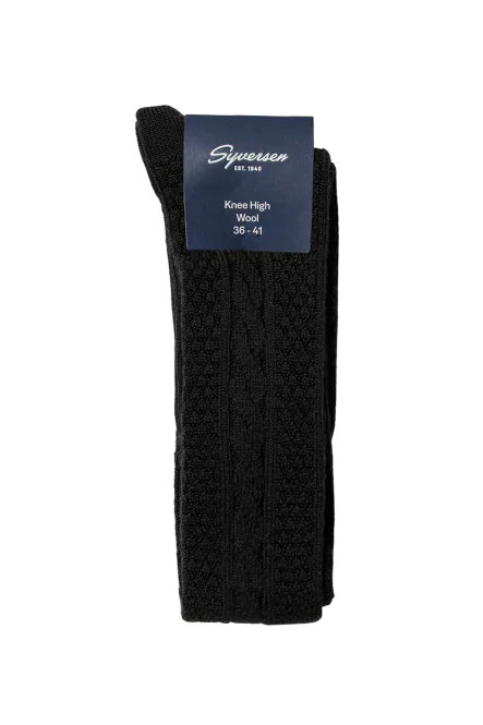 Hovedbilde Wool Cable Knee-High, Black