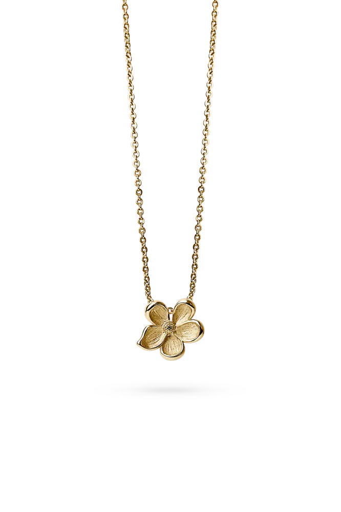 Midi Flower Necklace, Gold