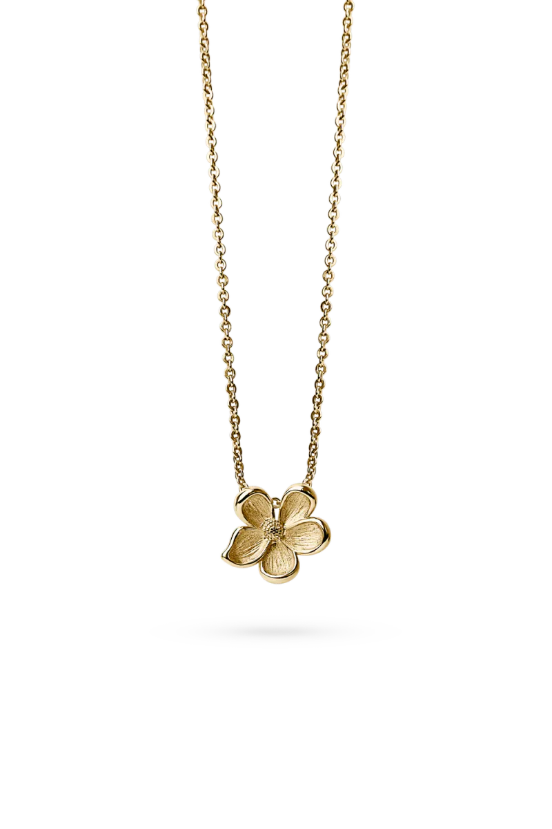 Midi Flower Necklace, Gold