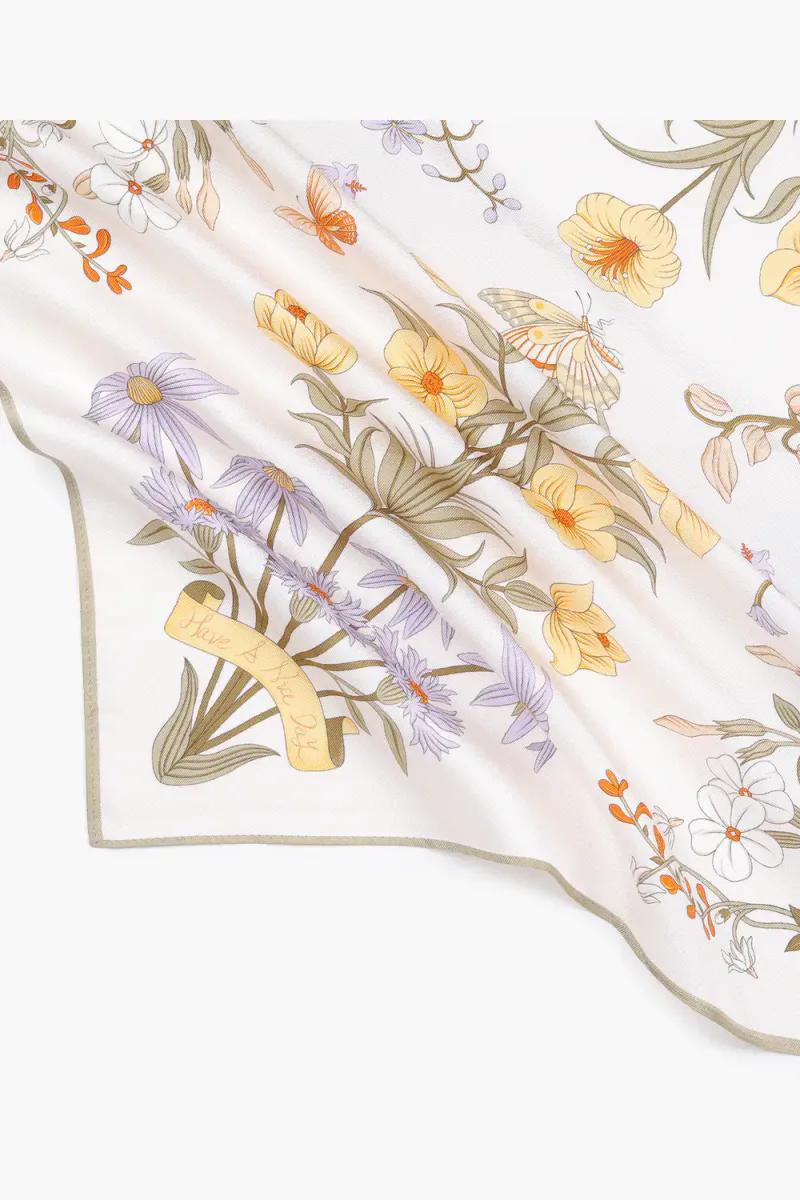 Lykke Silkeskjerf 65 x 65 cm, Offwhite