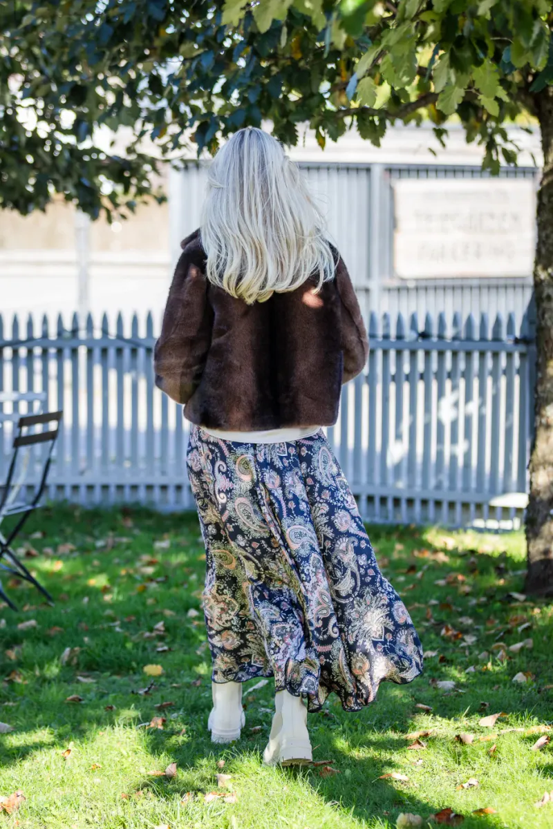 Savannah Skirt, Khaki Paisley