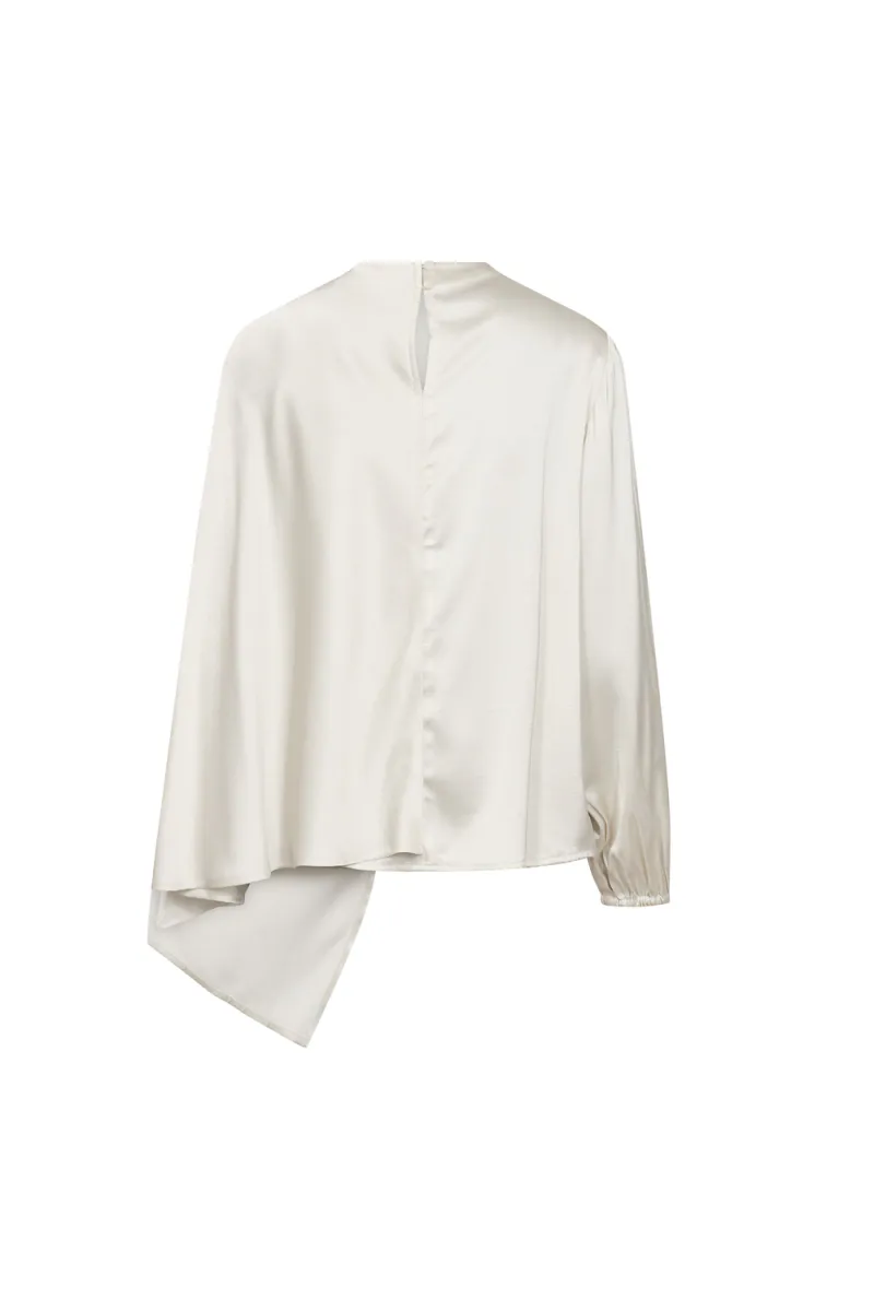 Idun Cape LS Blouse, Off-White