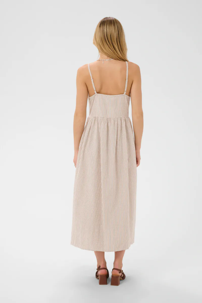 Elmiko N. Strap Dress, Toasted Coconut Ice Stripe