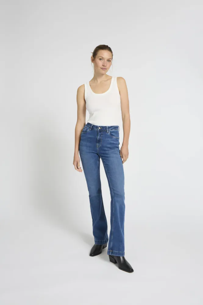 Becca UHW Bootcut Leg, Medium Blue Denim