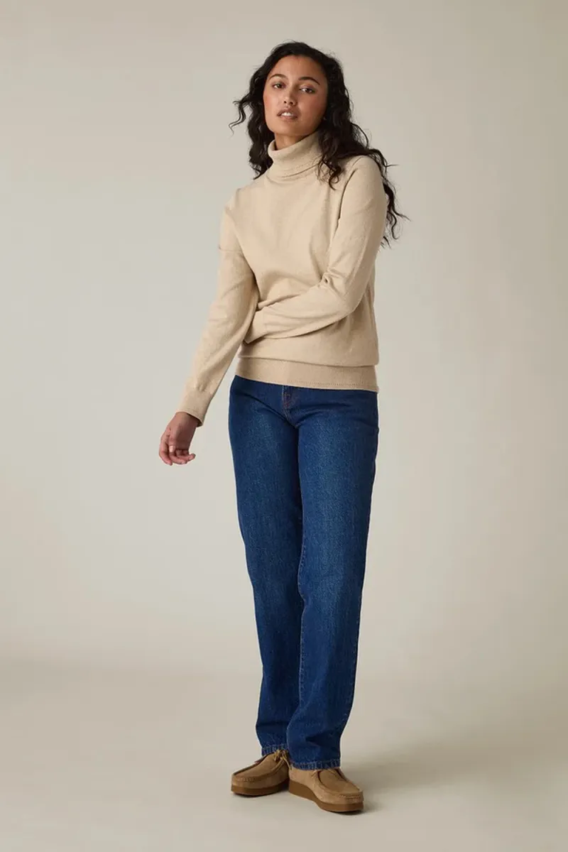Knitted Turtleneck, Beige