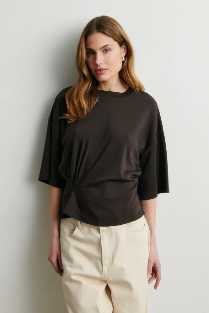 Missouri Tee, Dark Brown Melange