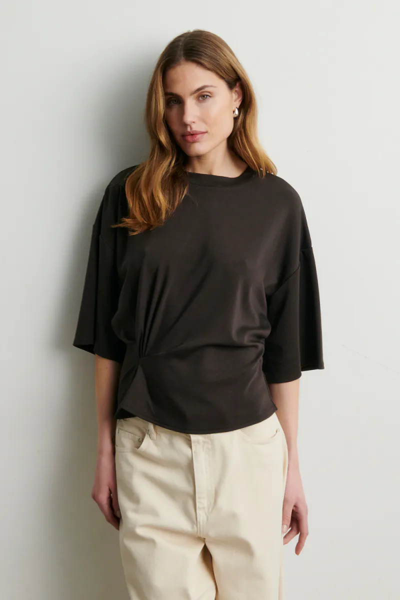 Missouri Tee, Dark Brown Melange