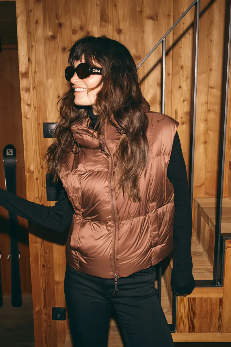 Kiara Tally Down Vest, Downtown Brown