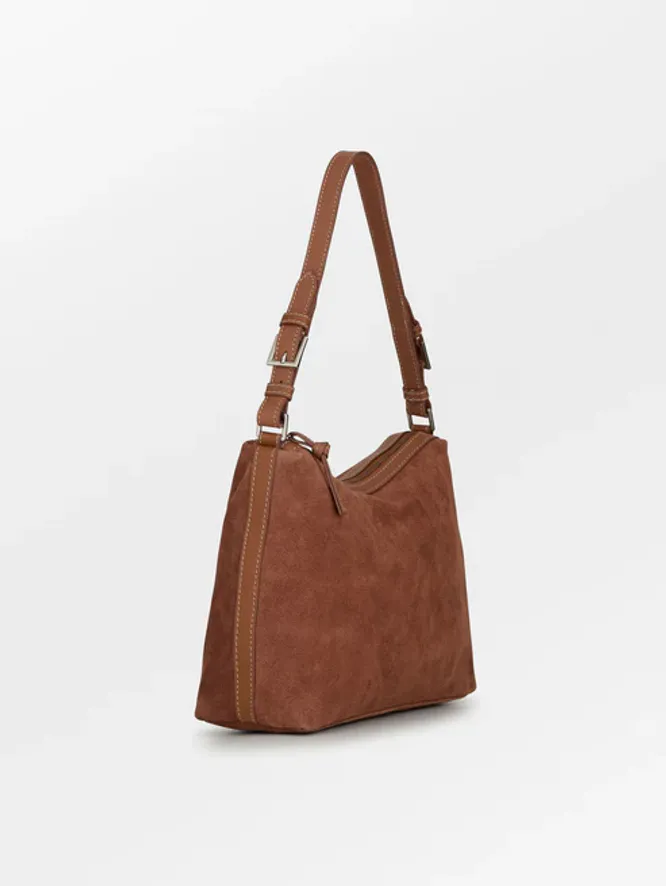 Suede Ginni Medi Bag, Brown Tortoise Shell