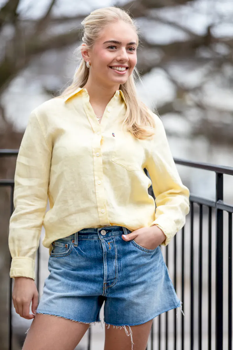 Classic Linen Shirt, Yellow