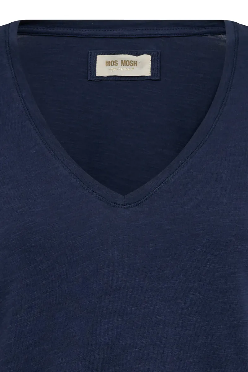 Arden Organic V-Neck Tee, Navy