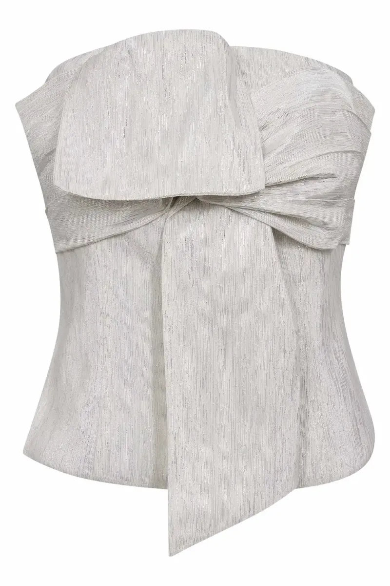 Bia Knot Tube Top, Silver