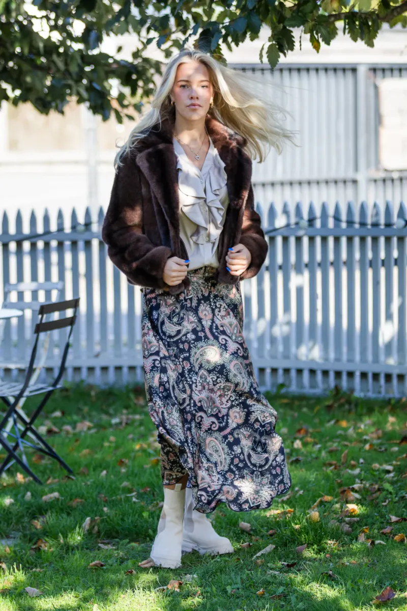 Savannah Skirt, Khaki Paisley