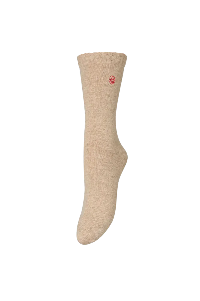 Rosea Wola Sock, Beige Melange