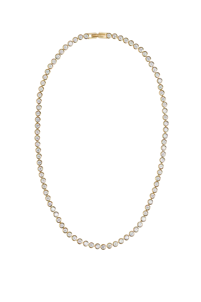 Lotus Tennis Necklace, Gold