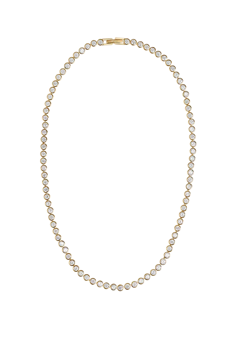 Lotus Tennis Necklace, Gold