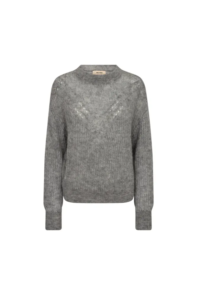 Sigva Mohair Knit, Grey Melange