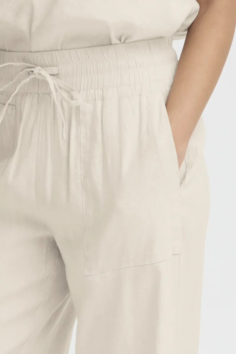 Luca Pant Full Length, Wide, Sandshell Melange