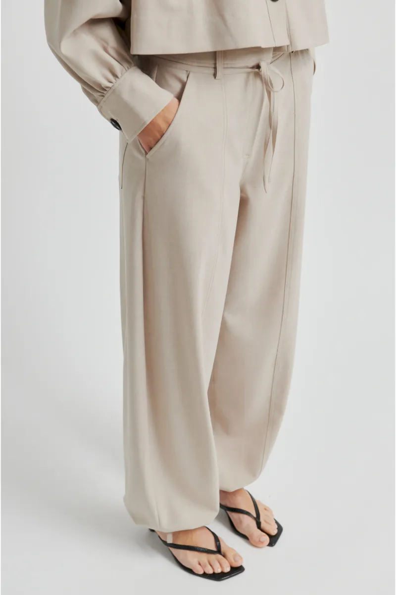 Zoie Cargo Trousers, Light Beige Melange