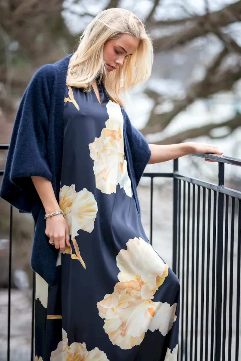 Heather Dress, Gold Maxi Flower