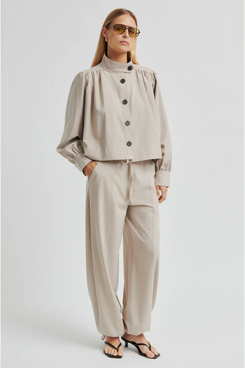 Zoie Cargo Trousers, Light Beige Melange