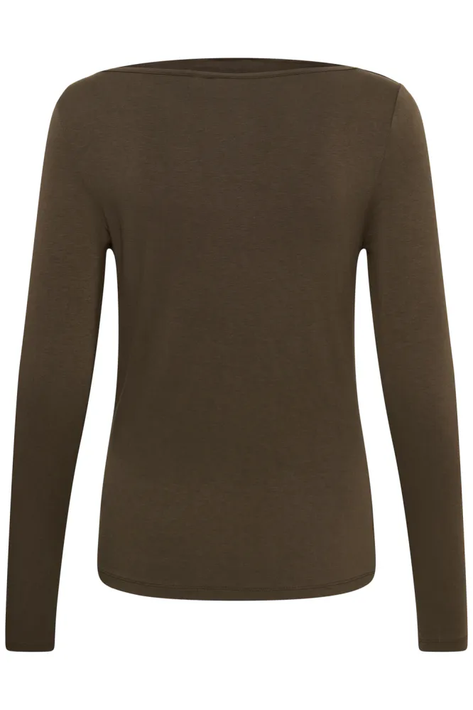 Vigga Boatneck Blouse, Chocolate Brown