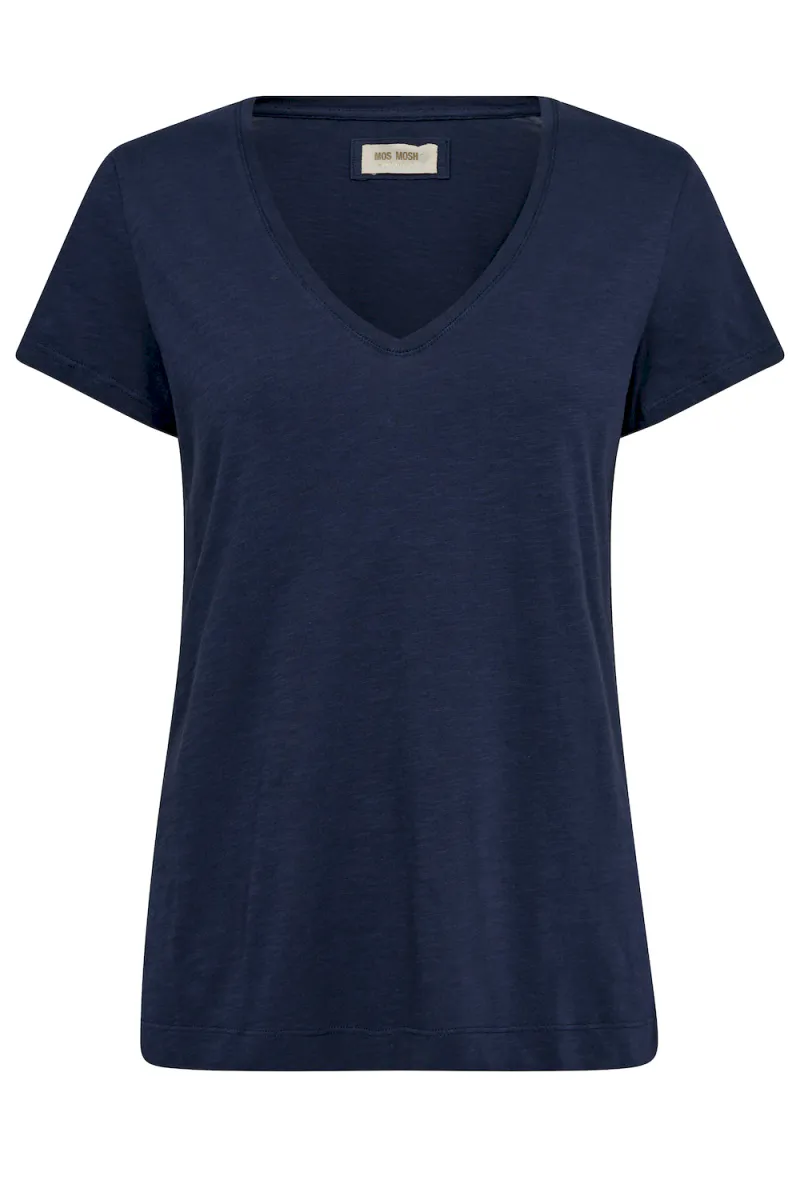 Arden Organic V-Neck Tee, Navy