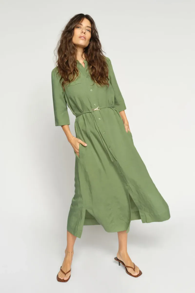 Rayas Alexis Dress, Turf Green