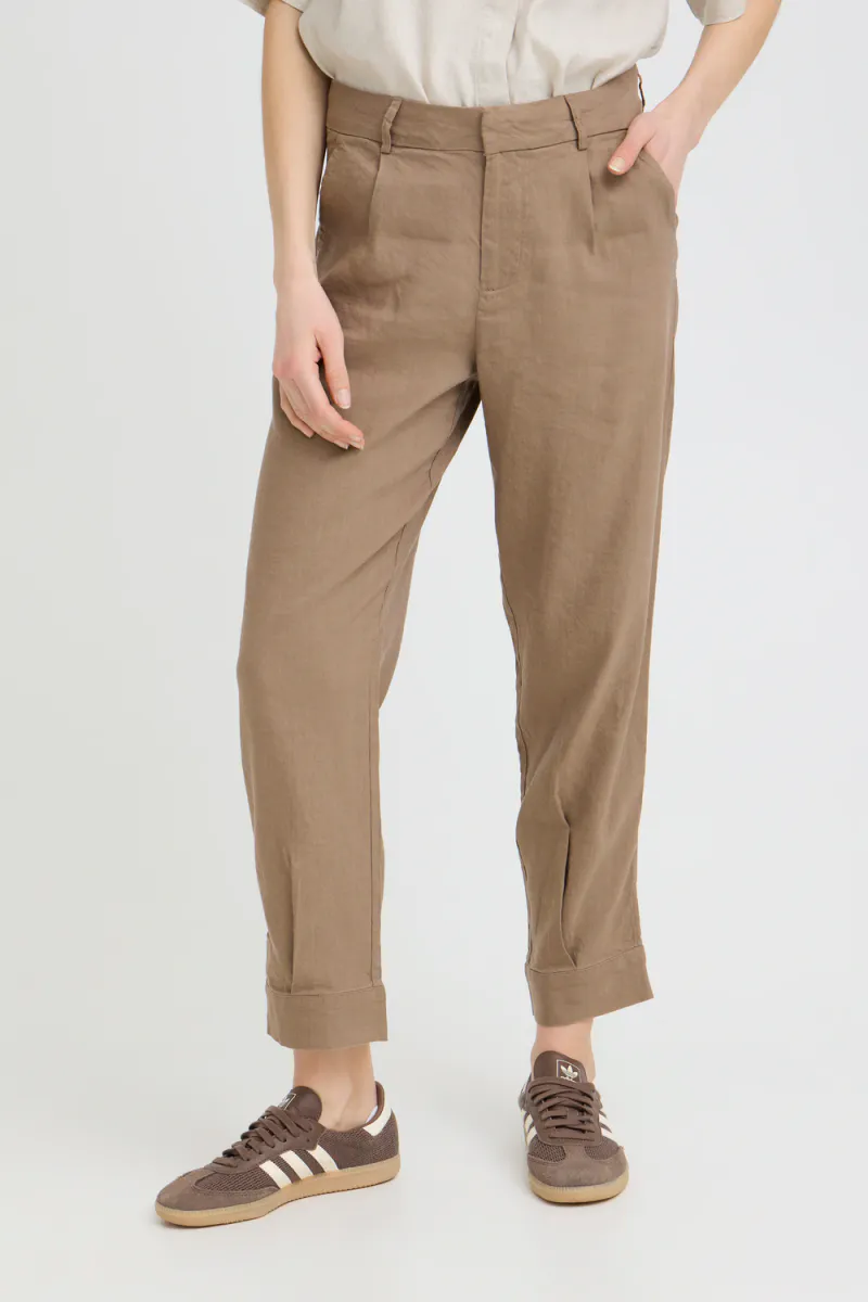 Luca HW Pant Ank Length Tap, Walnut