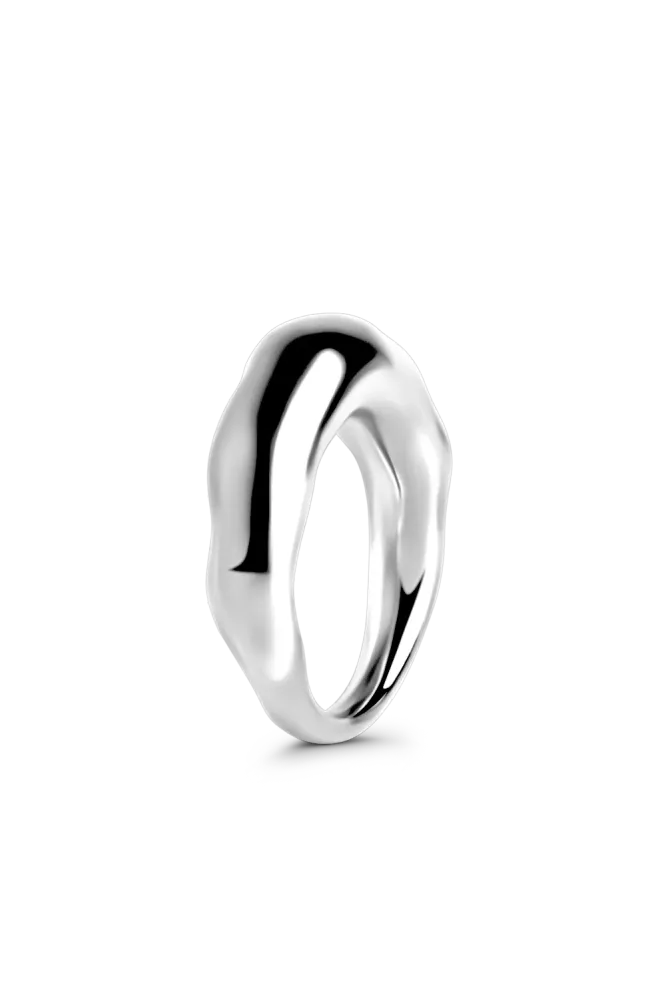 Arc Melt Ring, Silver
