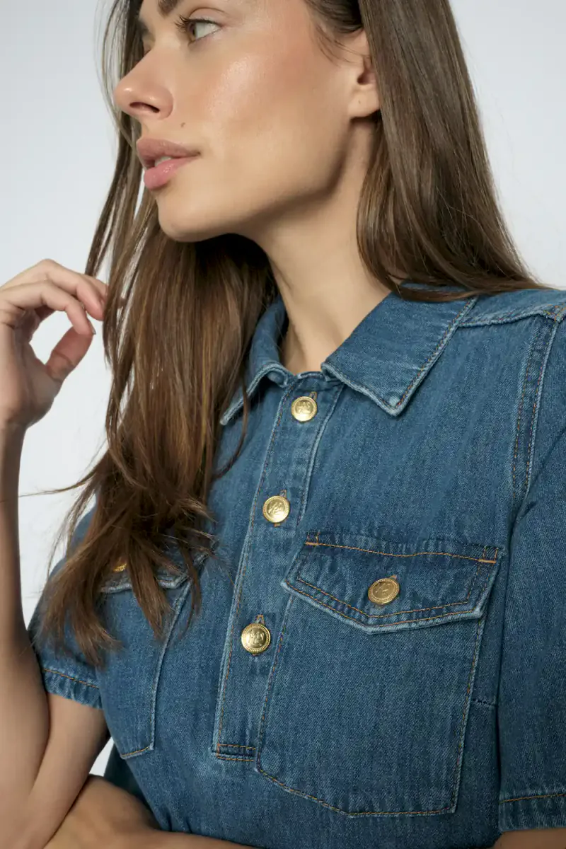 Biba East Dress, Mid Blue