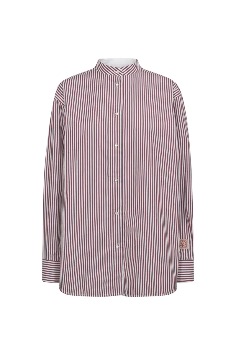 Karis Slim Stripe Shirt, Cabernet