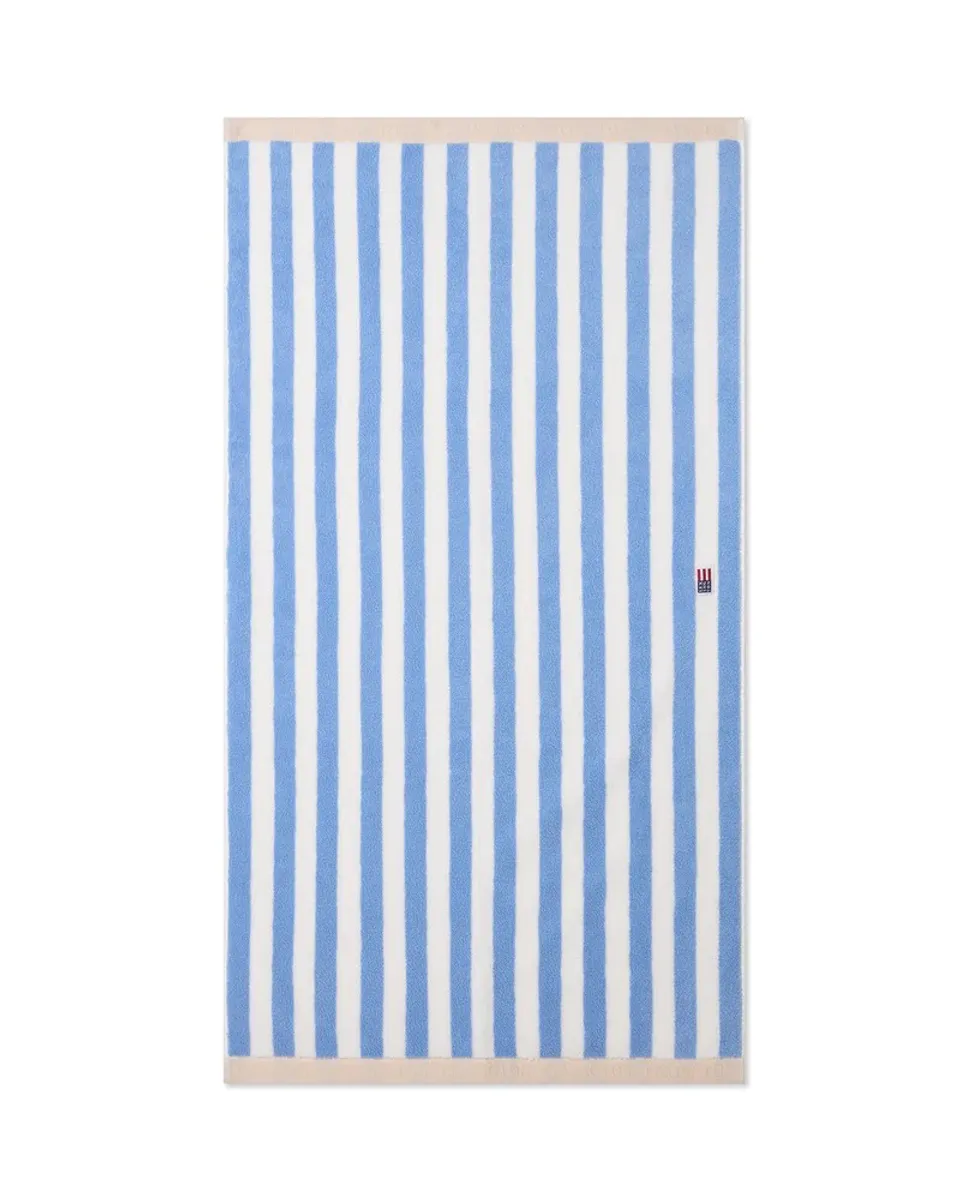 Block Striped Towel Sky, Blue White