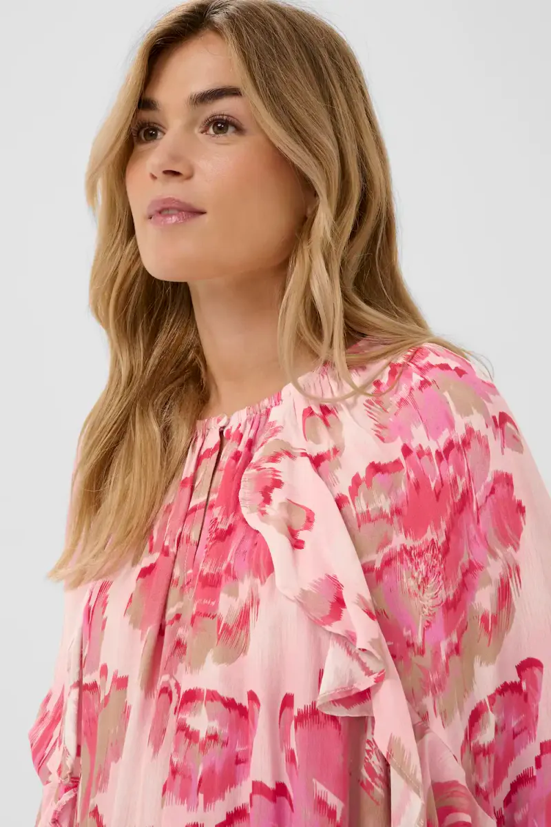 Pollyana Blouse, Poppy Shaded Flower