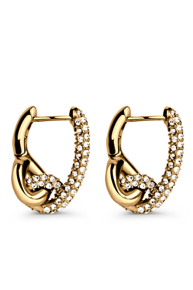 Pavé Knot Earrings, Gold