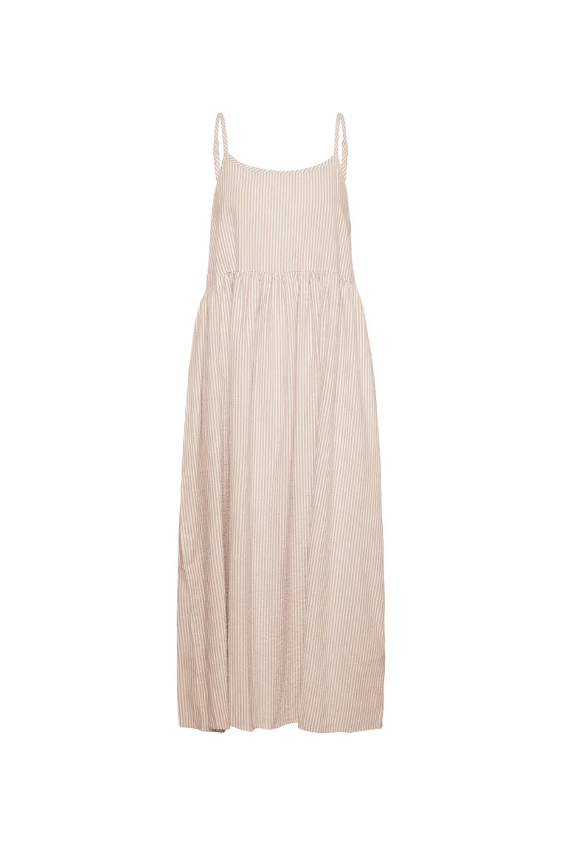 Elmiko N. Strap Dress, Toasted Coconut Ice Stripe
