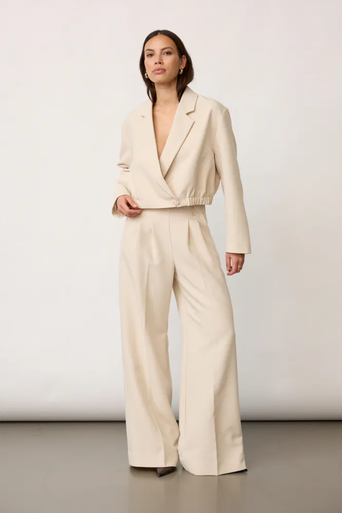 Acile Crop Blazer, Bone