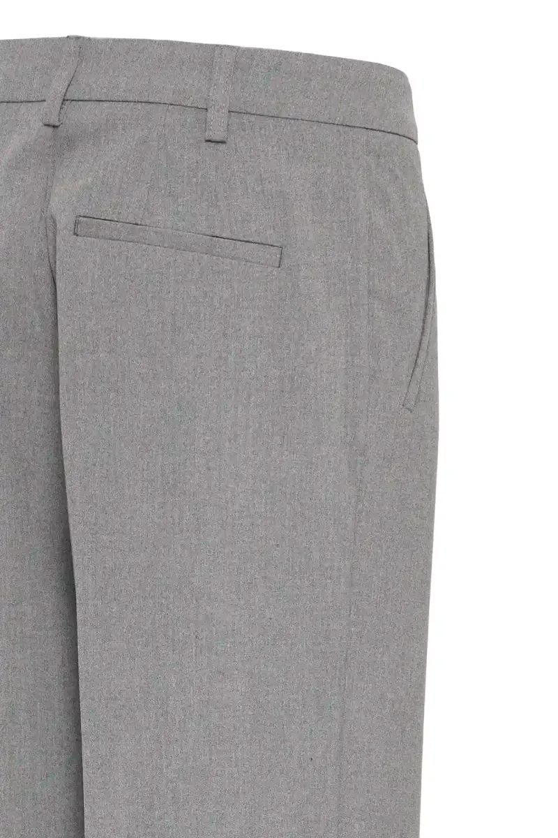 Bindy Melange HW Pant Wide Leg, Medium Grey Melange